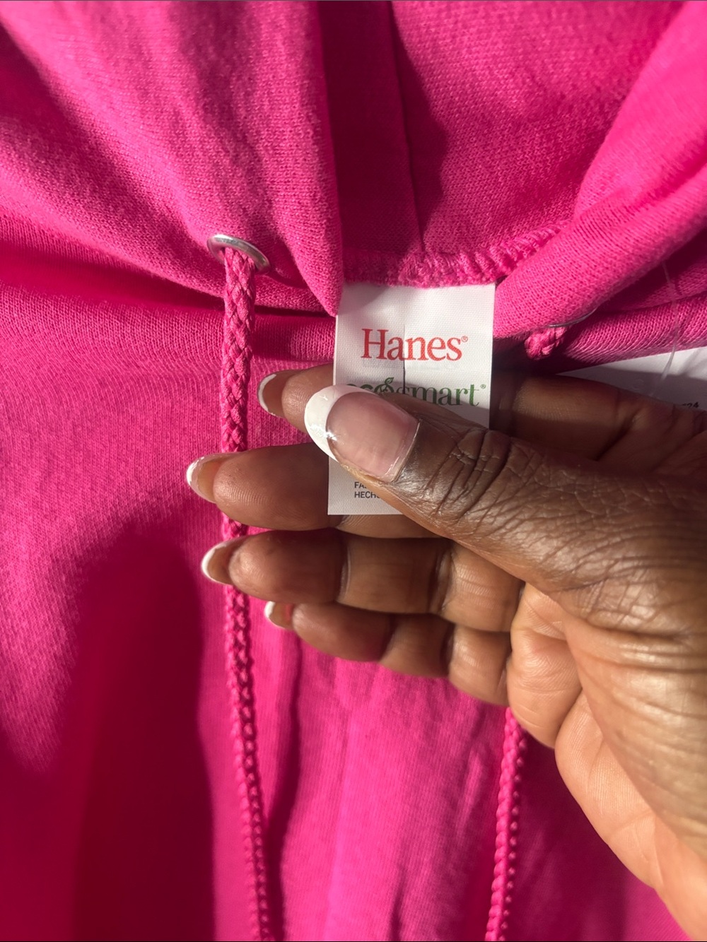Hanes Women's Bright Hot Pink Hoodie Sweatshirt - Picture 2 of 5